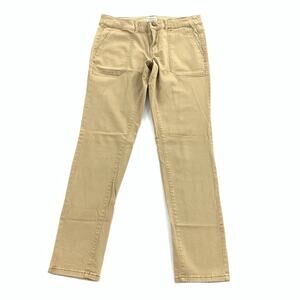 Merona Skinny Modern Fit Straight Leg Khaki Pants Size 10 Womens Cream Beige L